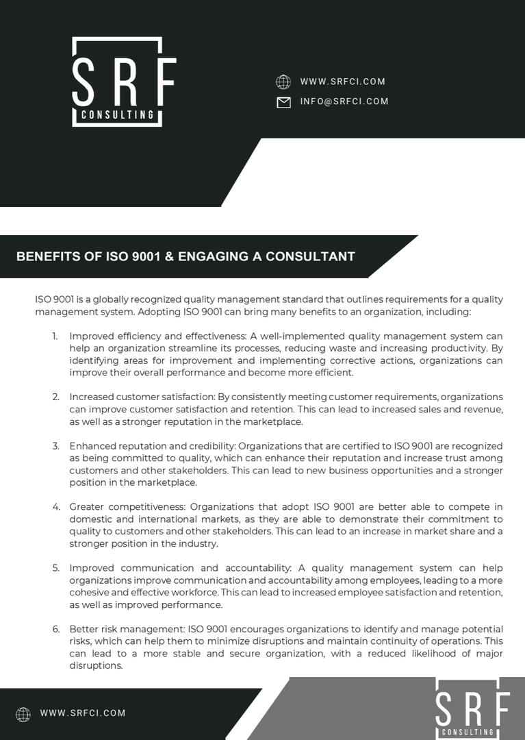 Benefits of ISO 9001